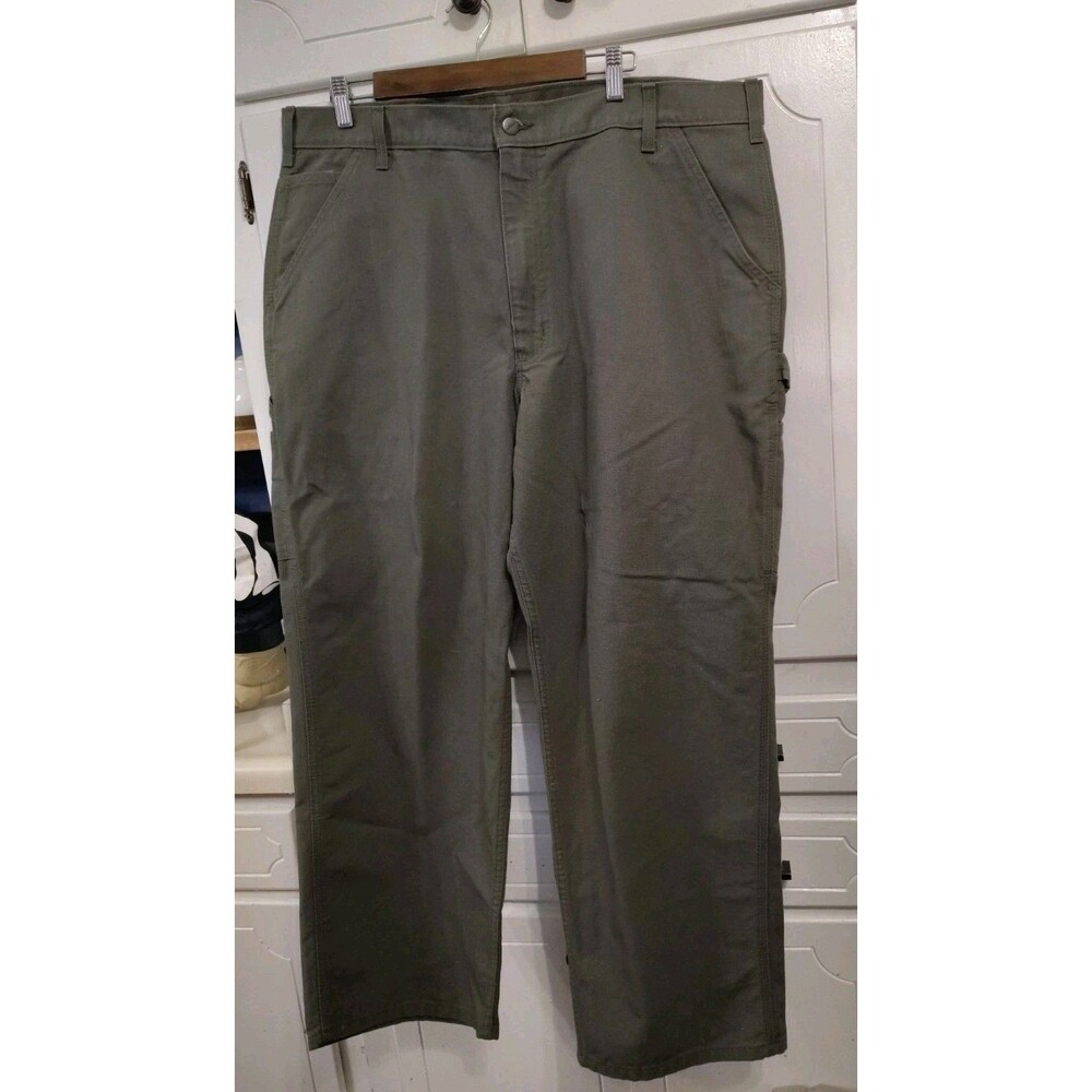 Carhartt Cargo Pants Mens Size 42x30 Dark olive Green Work Cotton